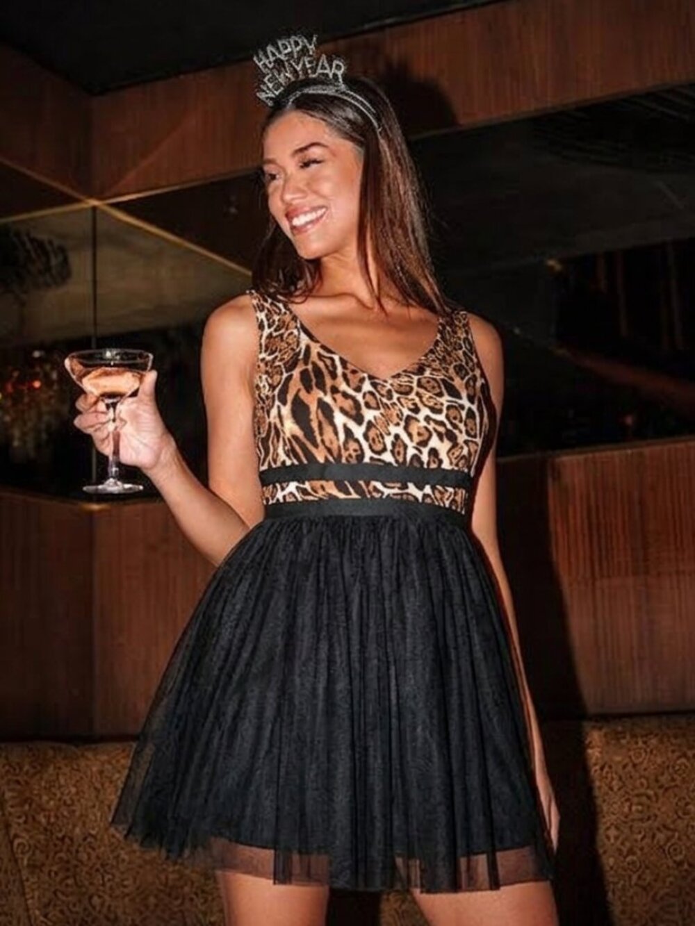 Seduction Leopard Midnight Glam Leopard Tulle Mini Large